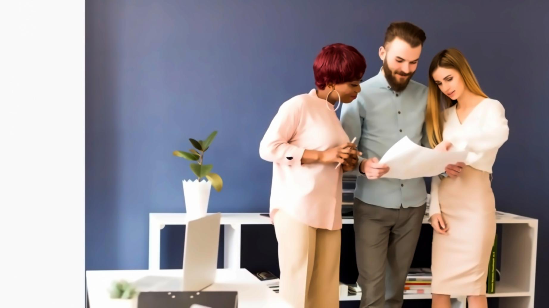 Síť propojených lidí diskutujících o finančních strategiích